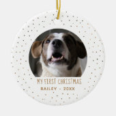 ホリデーゴールデンスノーマイ初めてのクリスマスペット セラミックオーナメント (正面)