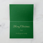 ホリデーゴールデンリトリーブメリークリスマスカードグリーン 招待状 (内部)