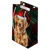 ホリデーゴールデンレトリバーフェスティバルプレイドクリスマス スモールペーパーバッグ (裏面アングル)