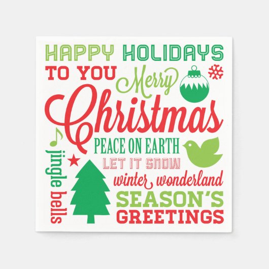 ホリデーサブウェイアートナプキンス スタンダードカクテルナプキン (正面)