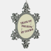 ホリデーサンキューミュージック先生感謝 スノーフレークピューターオーナメント (左)