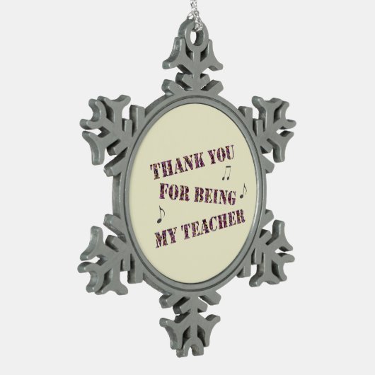 ホリデーサンキューミュージック先生感謝 スノーフレークピューターオーナメント (左)