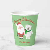 ホリデーサンタアンドベアークリスマス紙カップ 紙コップ (正面)