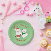 ホリデーサンタアンドベアークリスマス紙プレート ペーパープレート (パーティー)