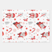ホリデーサンタクロース赤クリスマス ラッピングペーパーシート (正面3)