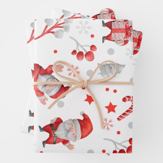 ホリデーサンタクロース赤クリスマス ラッピングペーパーシート (インサイチュ)
