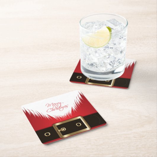 ホリデーサンタ紙コースターセット スクエアペーパーコースター (インサイチュ)