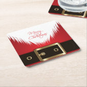 ホリデーサンタ紙コースターセット スクエアペーパーコースター (アングル)