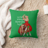 ホリデーシェナニガンレトロピンナップクリスマス クッション (ブランケット)