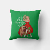 ホリデーシェナニガンレトロピンナップクリスマス クッション (裏面)