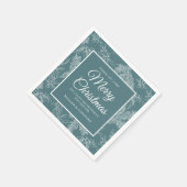 ホリデーシックティール(緑がかった色)フローラ企業のクリスマスパーティー スタンダードカクテルナプキン (角)