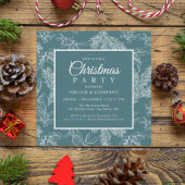 ホリデーシックティール（緑がかった色）フローラ企業のクリスマスパーティー 招待状