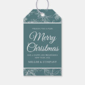 ホリデーシックティール（緑がかった色）フローラ企業のクリスマス ギフトタグ (正面)