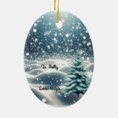 ホリデーシックブルネットレッドパーソナライズされたファッション セラミックオーナメント (裏面)