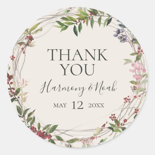 ホリデーシック植物学 |シャンパンありがとうございました ラウンドシール (正面)