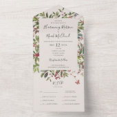 ホリデーシック植物学 |シャンパンシールと送信 オールインワン招待状 (内側)