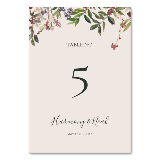 ホリデーシック植物学 |シャンパンテーブル番号 テーブルナンバー (正面)