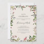 ホリデーシック植物学 |シャンパン祝 招待状 (正面)