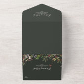 ホリデーシック植物学 |ダークグリーンシールと送信 オールインワン招待状 (外側)