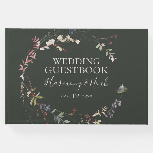 ホリデーシック植物学 |ダークグリーン結婚ズ ゲストブック (正面)