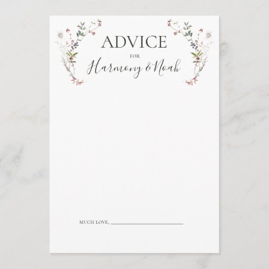 ホリデーシック植物学 |ホワイト結婚のアドバイスカード アドバイスカード (正面)