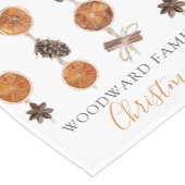 ホリデーシトラスアンドスパイスファミリー名クリスマス ショートテーブルランナー (コーナー)