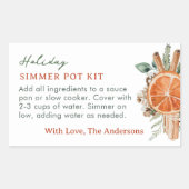 ホリデーシマーポットキットストヴェートップポプリLabel 長方形シール (正面)