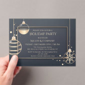 ホリデーシモダンック企業のクリスマスパーティー アクリル招待状 (インサイチュ (ポータブル))