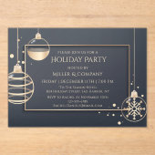 ホリデーシモダンック企業のクリスマスパーティー アクリル招待状 (正面)