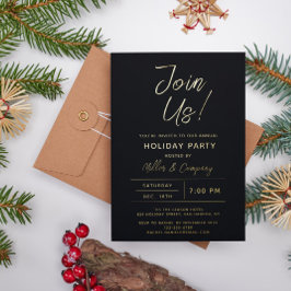 ホリデーシモダンック企業のクリスマスパーティー 箔招待状