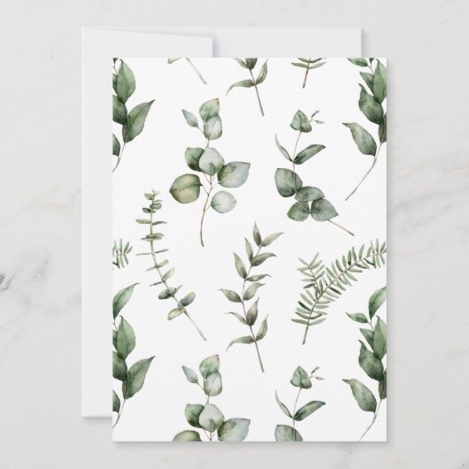 ホリデーシャンパンアンドユーカリブライダルシャワー 招待状 (裏面)