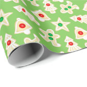 ホリデーショートブレッドクッキーグリーンクリスマス ラッピングペーパー (ロールコーナー)