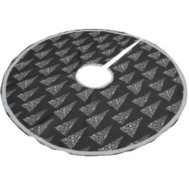 ホリデーシルバーツリエレガントモダンー ブラッシュドポリエステルツリースカート