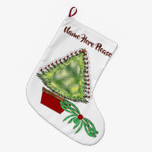 ホリデーシルバーベル ラージクリスマスストッキング (正面 (吊り時))