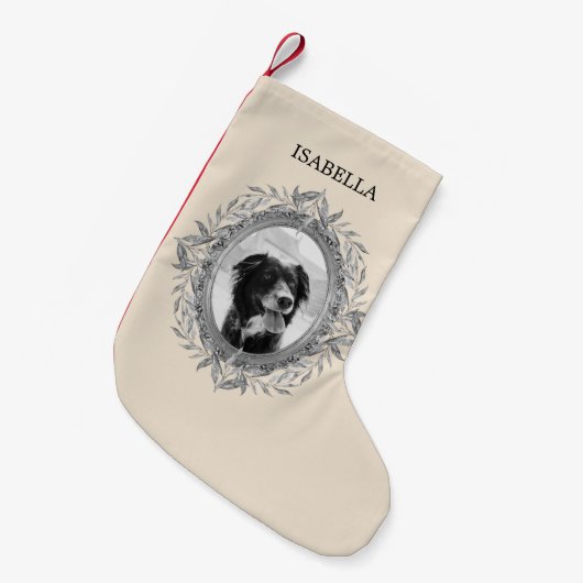 ホリデーシルベ葉リリース写真 スモールクリスマスストッキング (正面 (吊り時))