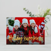 ホリデーシンプルハピネスのフォトフォイルカード1枚 箔シーズンカード (立ち正面)