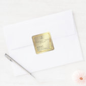 ホリデーシンプル金ゴールドモダンラグジュアリープロダクトスクエア スクエアシール (封筒)