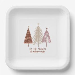 ホリデーシーズンおめでたいクリスマスツリー ホリデーシック ペーパープレート