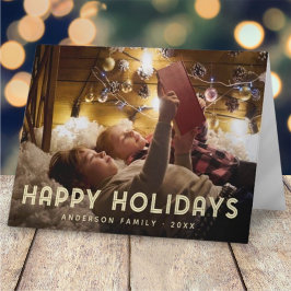 ホリデーシーズンおめでとう モダンシンプルタイポグラフィ シーズンカード