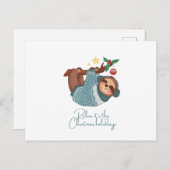 ホリデーシーズンだもの、のんびりして - ナマケモノ ポストカード (正面/裏面)