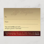 ホリデーシーズンとクリスマスプレゼント証明書 ポストカード (裏面)