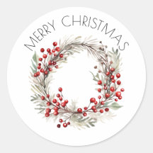 ホリデーシーズンにぴったりなクリスマスリースのステッカー