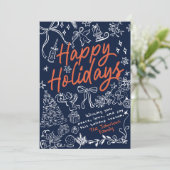 ホリデーシーズンにぴったりな手描きのポストカード シーズンカード (スタンド正面)