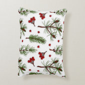 ホリデーシーズンにぴったりな松とベリーのアクセントスロー枕 アクセントクッション (裏面(縦))
