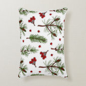 ホリデーシーズンにぴったりな松とベリーのアクセントスロー枕 アクセントクッション (正面(垂直))