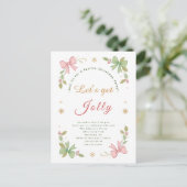 ホリデーシーズンにぴったりな、気まぐれで愛らしいクリスマスボウのホリデーカード シーズンポストカード (スタンド正面)