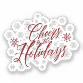 ホリデーシーズンに乾杯 - お祭り的なカリグラフィー シール