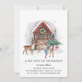 ホリデーシーズンに新しい家への引っ越しのお知らせ 案内状