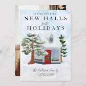 ホリデーシーズンに新しい家を飾る フォト シーズンカード (正面/裏面)