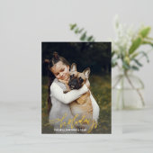 ホリデーシーズンに最適な縦向きのクリスマス写真カード ゴールド 箔シーズンポストカード (立ち正面)